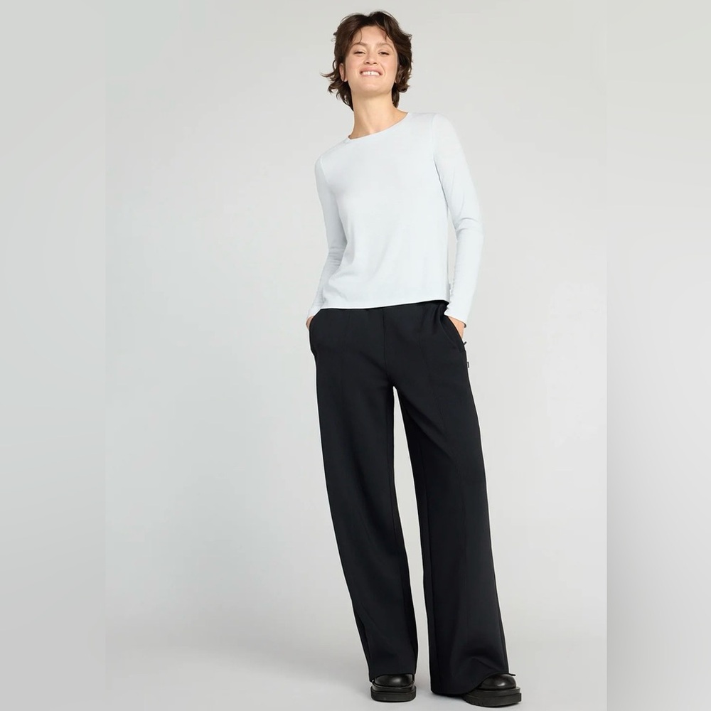 🆕 Mondetta Gray Soft Stretch GRS Certified Recycled Poly Wide Leg Pants. NWOT